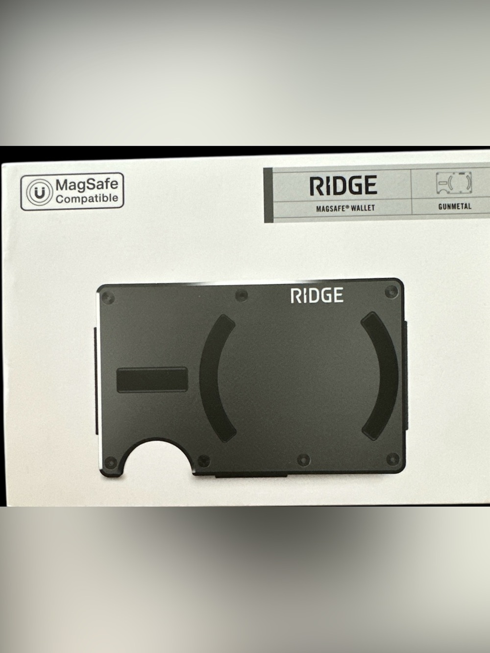 The Ridge Wallet - Gunmetal MagSafe Wallet Cash Strap